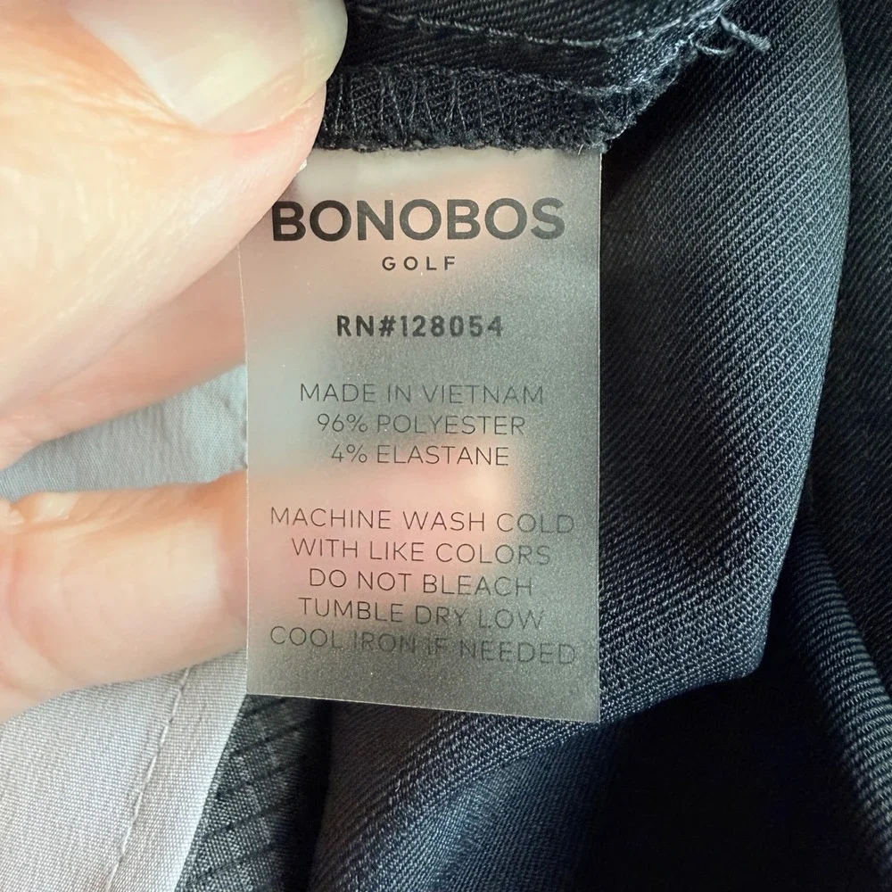 Bonobos Golf Pants Mens 32x32 Black Tailored Fit GWB00624T Stretch Performance